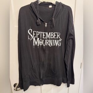 Black September Mourning Tour Sweatshirt Size XL Band Full Zip Hooded Sweatshirt